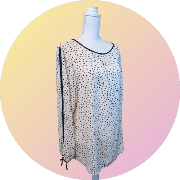 Maurices Navy Pink Heart Blouse - Picture 1 of 14